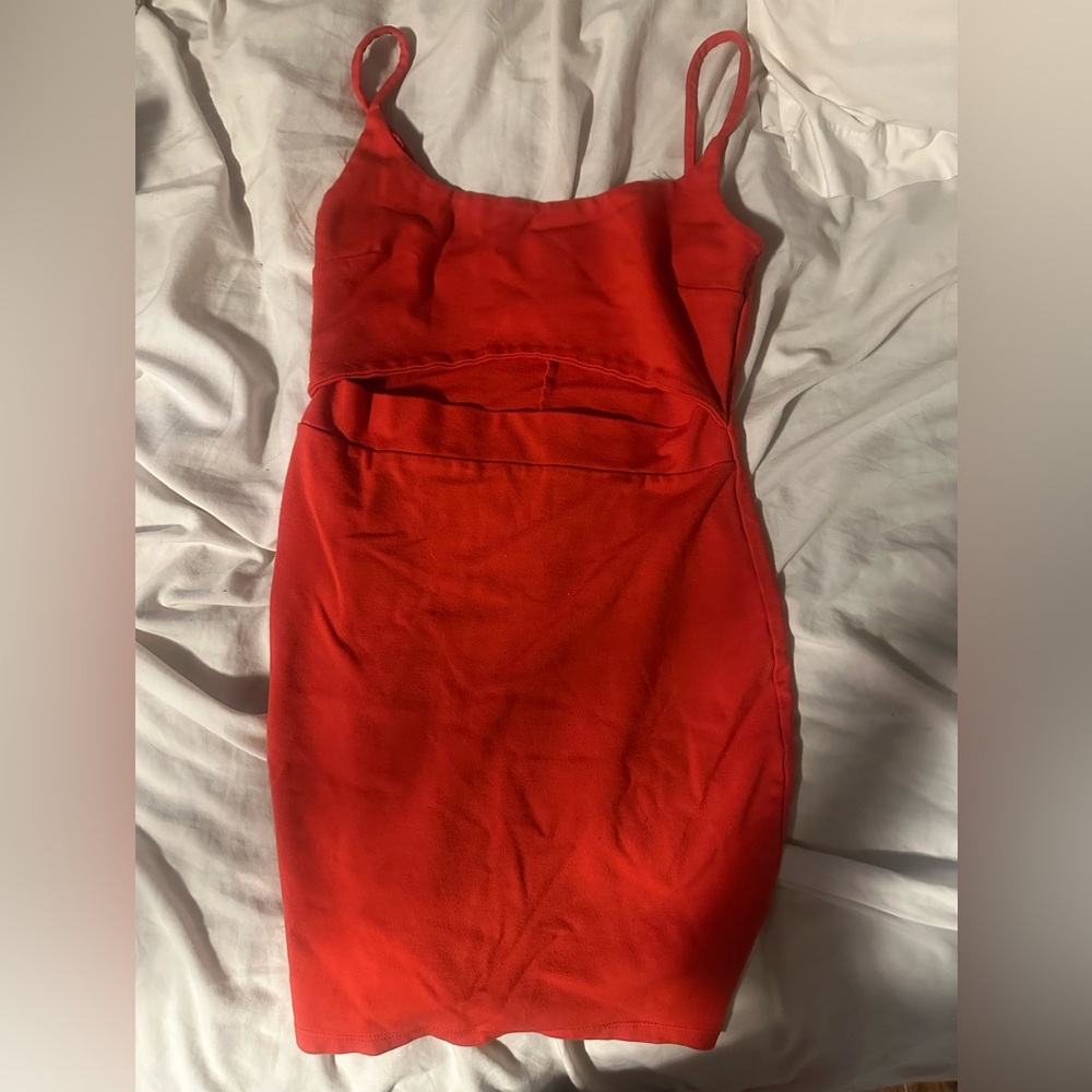 Privy Red Spaghetti Strap Bodycon Mini Dress